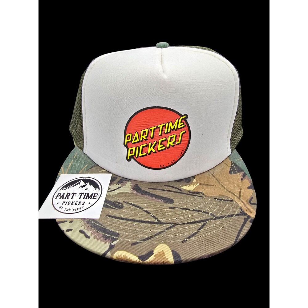 Part Time Pickers Truckers Camoflauge Snapback Hat OSFM NEW With Sticker